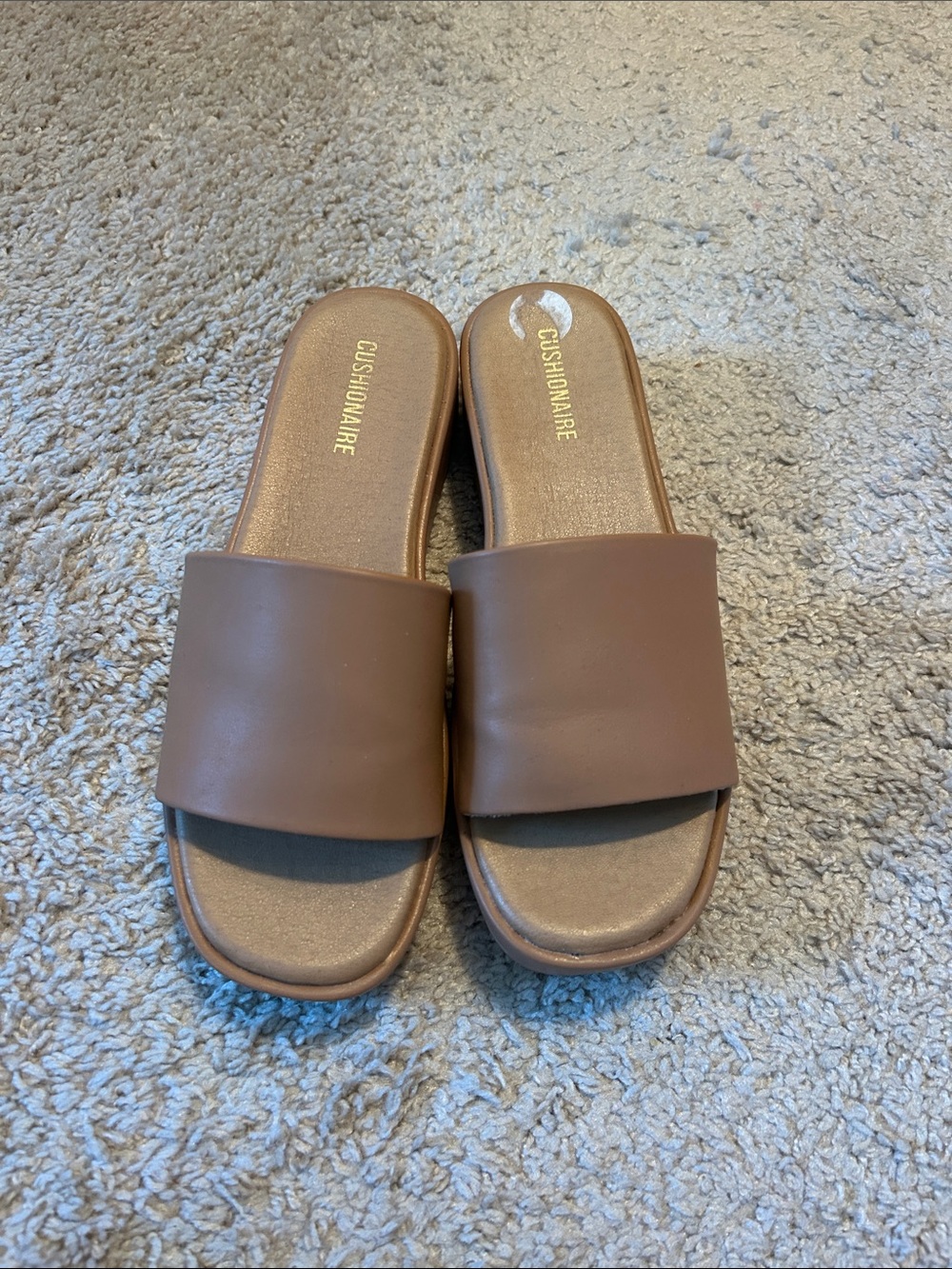 Cushionaire Women’s Brown Platform Slide Sandals